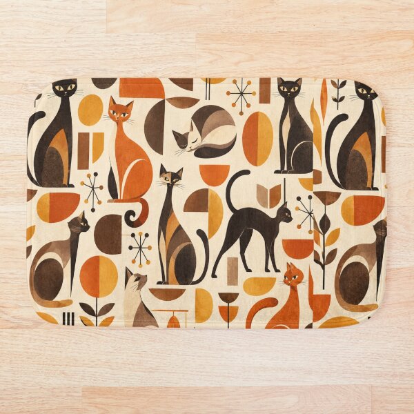 Artikelvorschau, Abstrakte skandinavische Katzensilhouetten, florales Katzendesign entworfen und verkauft von Aramdesing.