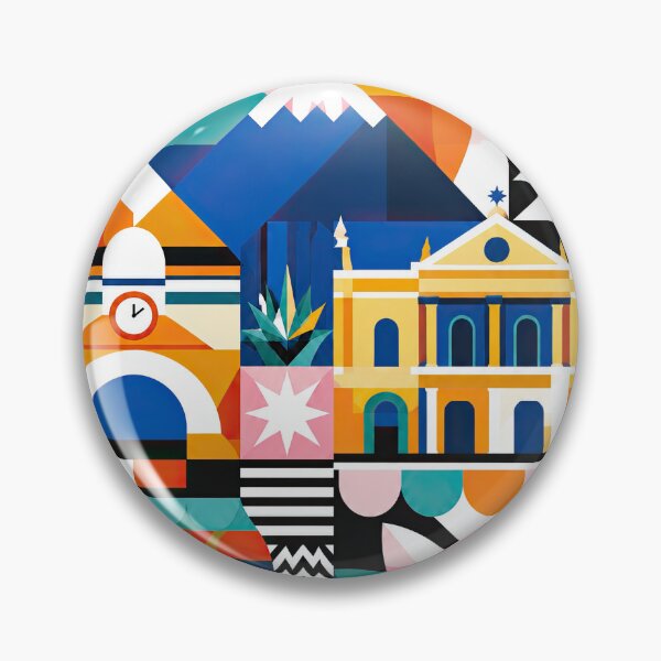 Item preview, Colorful geometric travel poster celebrating Quetzaltenango, Gua designed and sold by ckybe.
