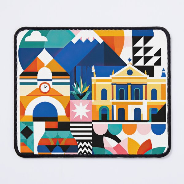 Item preview, Colorful geometric travel poster celebrating Quetzaltenango, Gua designed and sold by ckybe.
