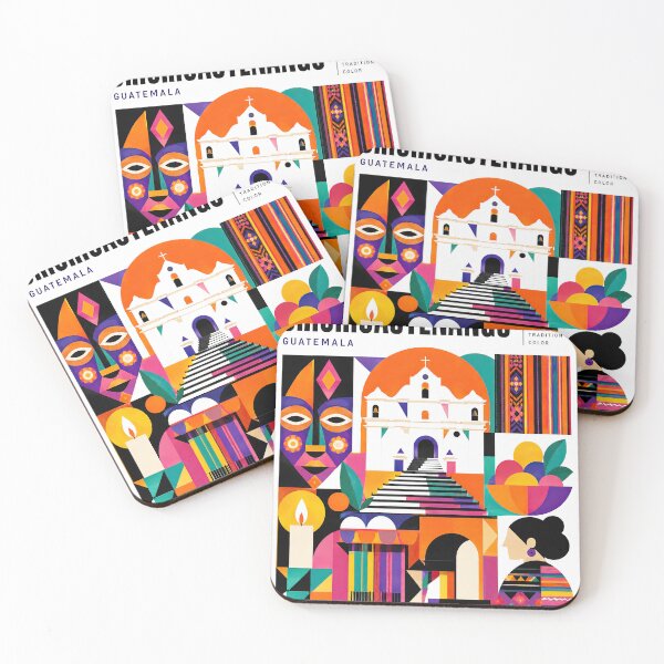 Item preview, Colorful geometric collage featuring Guatemalan cultural pattern designed and sold by ckybe.