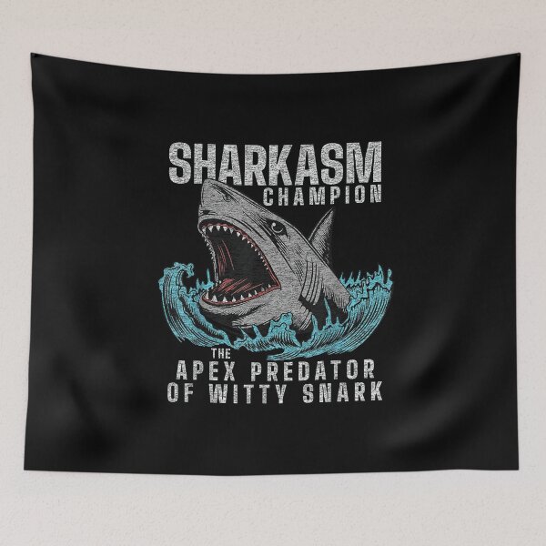 Item preview, Sharkasm Champion Funny Sarcasm Tee designed and sold by KeyClothesline.