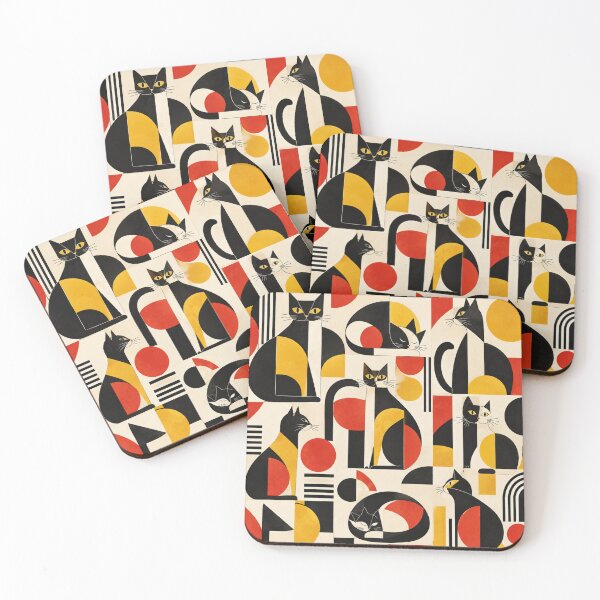 Item preview, Abstract Scandinavian Cat Silhouettes Floral Cat Design designed and sold by Aramdesing.