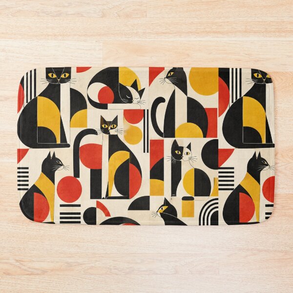 Item preview, Abstract Scandinavian Cat Silhouettes Floral Cat Design designed and sold by Aramdesing.