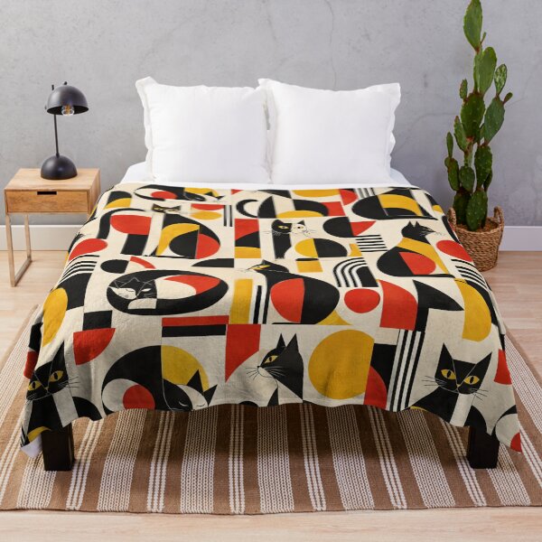 Item preview, Abstract Scandinavian Cat Silhouettes Floral Cat Design designed and sold by Aramdesing.