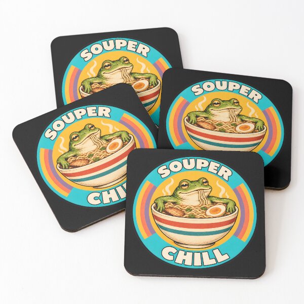 Item preview, Souper Chill Frog Eating Ramen Bowl Art  designed and sold by MagicTheDog.