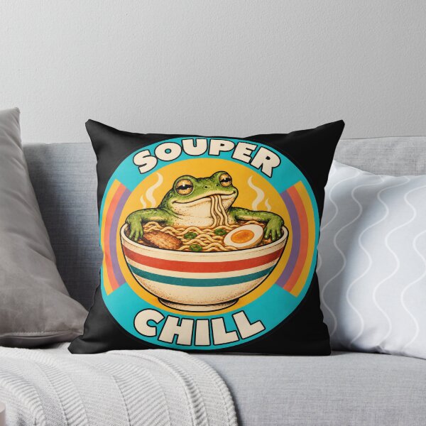 Item preview, Souper Chill Frog Eating Ramen Bowl Art  designed and sold by MagicTheDog.