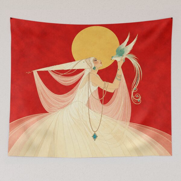 Item preview, Princess Badoura Print, Art Deco Wall Art, Erté Vintage Fantasy Illustration, Orientalist Decor designed and sold by RickE.