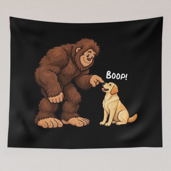 Item preview, Bigfoot and Labrador Retriever Boop Fun Design Sasquatch designed and sold by rafaeltto.