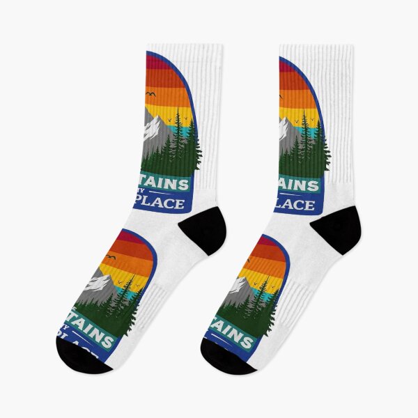 Item preview, Sunset Mountain Landscape The Mountains Are My Happy Place Outdoor Art designed and sold by GabeMountainArt.