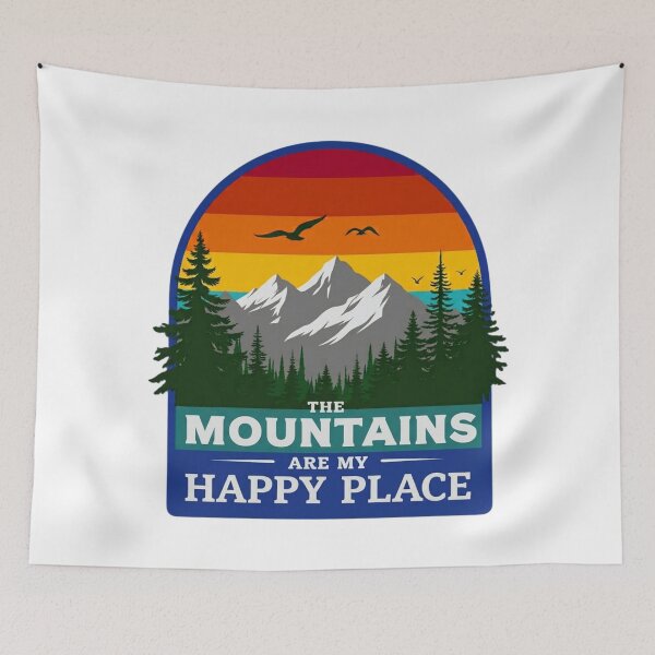 Item preview, Sunset Mountain Landscape The Mountains Are My Happy Place Outdoor Art designed and sold by GabeMountainArt.