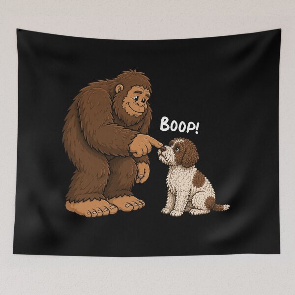 Item preview, Bigfoot and Lagotto Romagnolo Boop Fun Design Sasquatch designed and sold by rafaeltto.