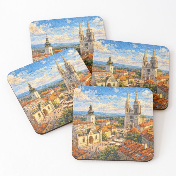 Item preview, Zagreb, Croatia – a painting of a summer day in this beautiful European city. designed and sold by GalleryKauffeld.