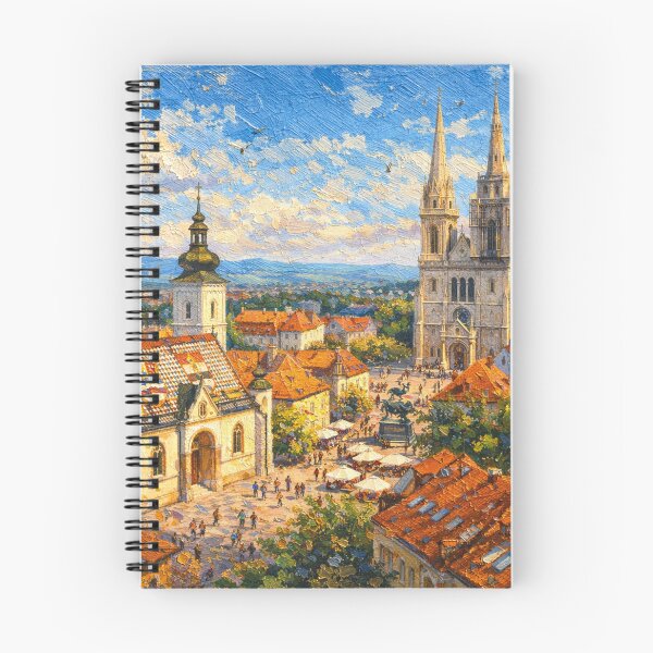 Item preview, Zagreb, Croatia – a painting of a summer day in this beautiful European city. designed and sold by GalleryKauffeld.