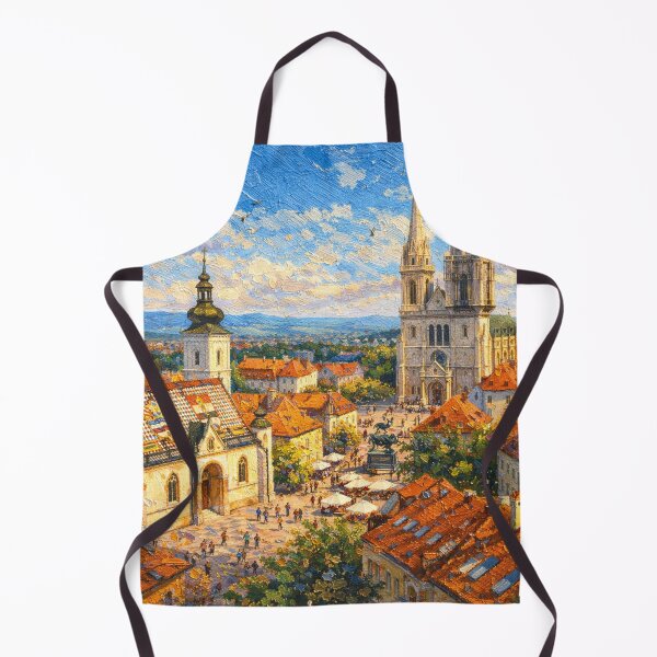 Item preview, Zagreb, Croatia – a painting of a summer day in this beautiful European city. designed and sold by GalleryKauffeld.