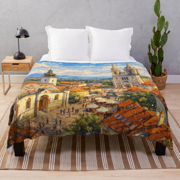 Item preview, Zagreb, Croatia – a painting of a summer day in this beautiful European city. designed and sold by GalleryKauffeld.