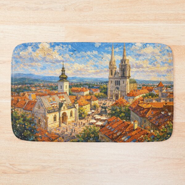 Item preview, Zagreb, Croatia – a painting of a summer day in this beautiful European city. designed and sold by GalleryKauffeld.