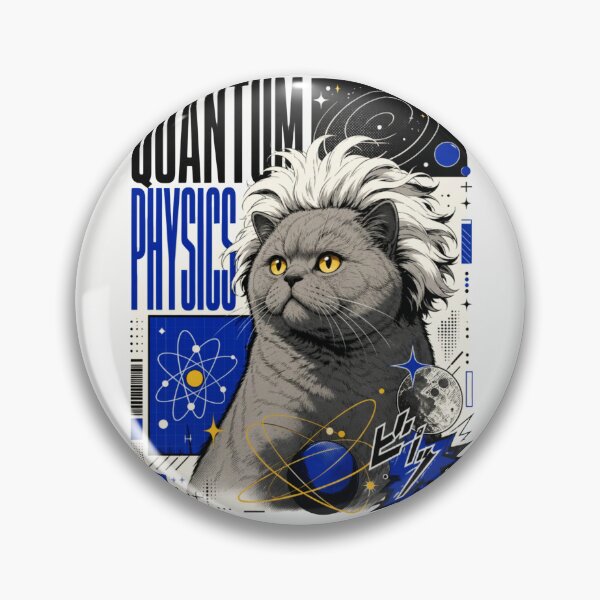 Item preview, Quantum Physics Grey Cat Graphic Poster T-Shirt | Funny Science Professor British Shorthair Einstein STEM Gift Blue Art designed and sold by illeN-Art-World.