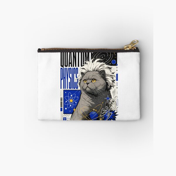 Item preview, Quantum Physics Grey Cat Graphic Poster T-Shirt | Funny Science Professor British Shorthair Einstein STEM Gift Blue Art designed and sold by illeN-Art-World.