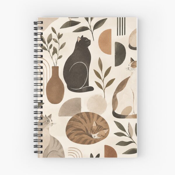 Item preview, Abstract Scandinavian Cat Silhouettes Floral Cat Design designed and sold by Aramdesing.