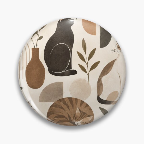 Item preview, Abstract Scandinavian Cat Silhouettes Floral Cat Design designed and sold by Aramdesing.