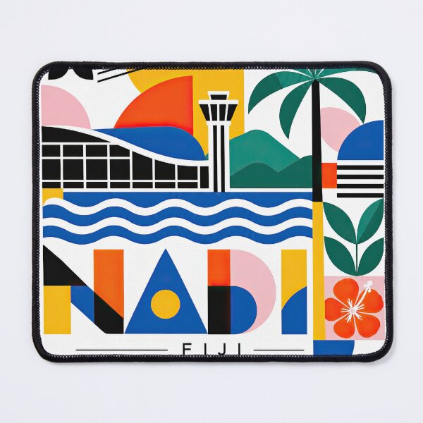 Item preview, Colorful geometric travel poster featuring Fiji-inspired tropica designed and sold by ckybe.
