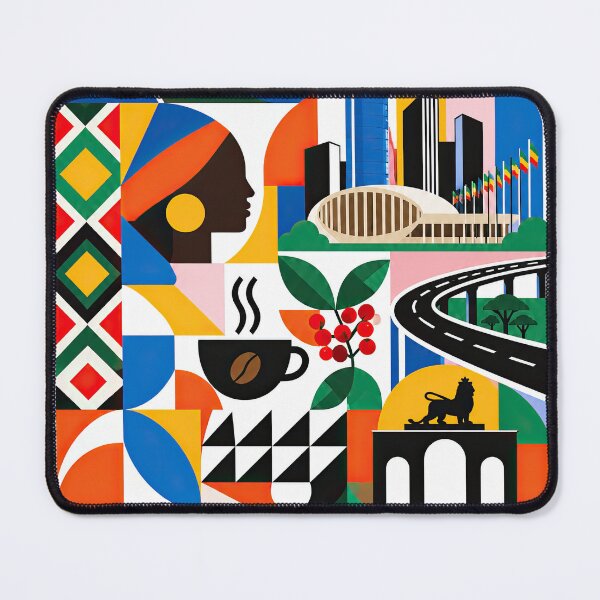 Item preview, Colorful geometric poster celebrating Addis Ababa, Ethiopia, wit designed and sold by ckybe.