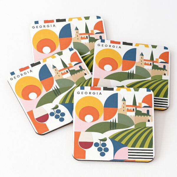 Item preview, Colorful geometric illustration promoting Telavi, Georgia, with designed and sold by ckybe.