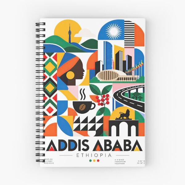 Item preview, Colorful geometric poster celebrating Addis Ababa, Ethiopia, wit designed and sold by ckybe.