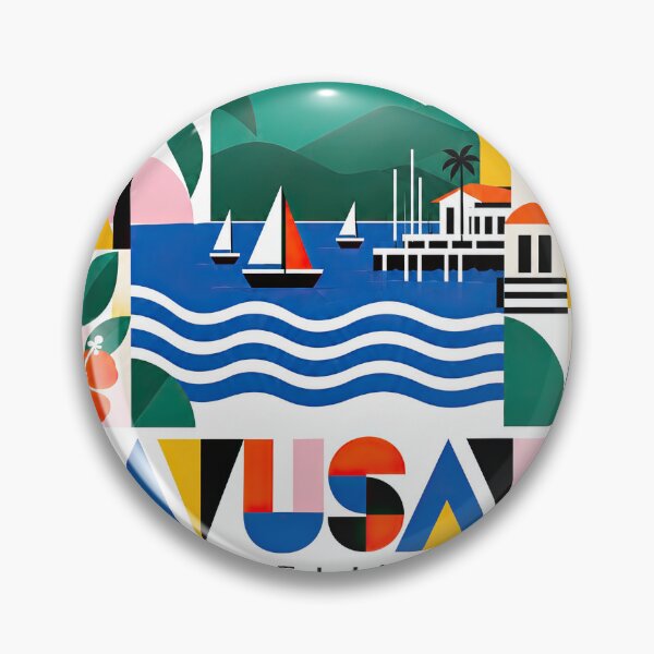 Item preview, Colorful abstract poster featuring tropical plants, sailboats, o designed and sold by ckybe.