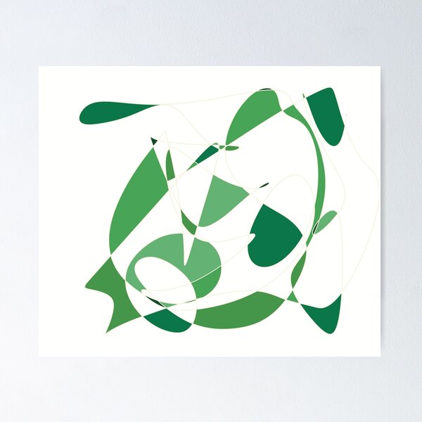 Item preview, Green Abstract Scribble - Expressive Line Art No. 59 designed and sold by iampaulmorris.