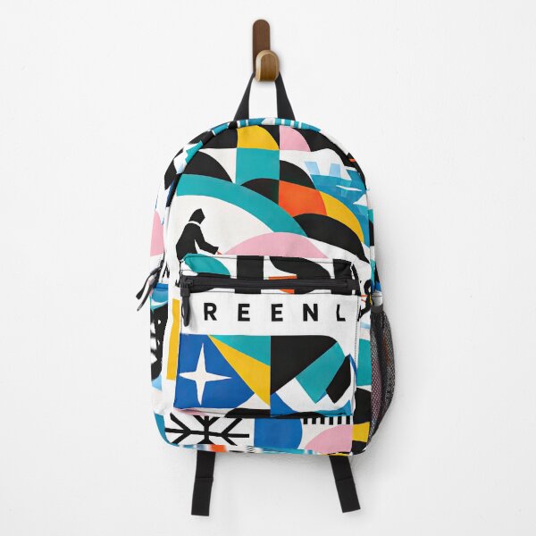Item preview, Colorful geometric Greenland travel poster featuring mountains, designed and sold by ckybe.