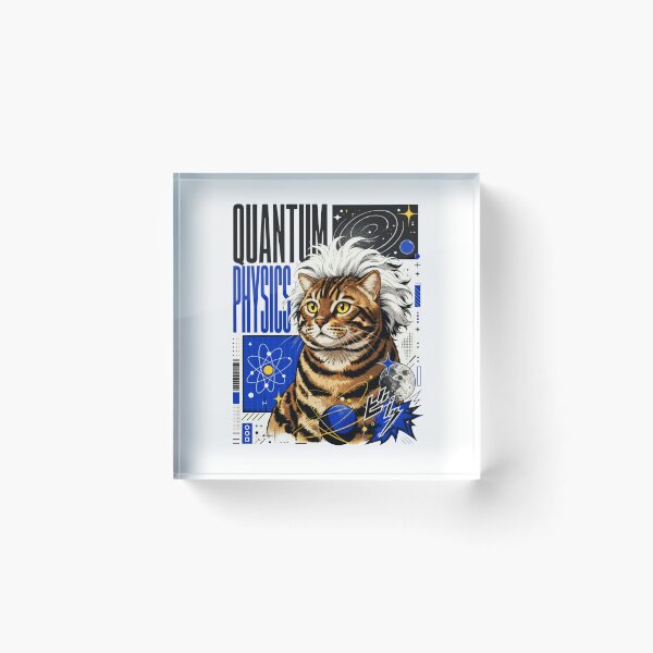 Item preview, Quantum Physics Tabby Cat Graphic Poster T-Shirt | Funny Science Professor Striped Cat Einstein STEM Teacher Gift Blue Artair Einstein STEM Gift Blue Art designed and sold by illeN-Art-World.