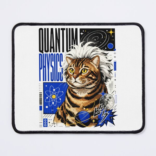 Item preview, Quantum Physics Tabby Cat Graphic Poster T-Shirt | Funny Science Professor Striped Cat Einstein STEM Teacher Gift Blue Artair Einstein STEM Gift Blue Art designed and sold by illeN-Art-World.