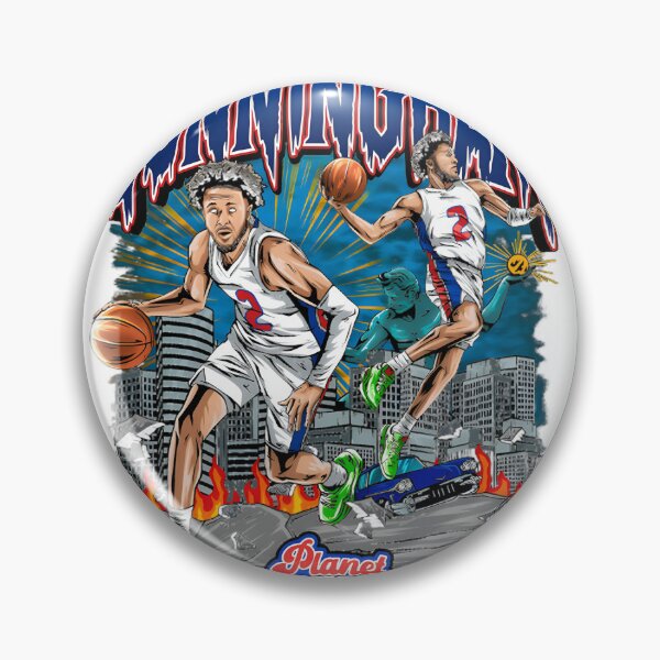 Item preview, Cade Cunningham Detroit Collage Artwork Featuring Basketball and City Elements designed and sold by klickklick.