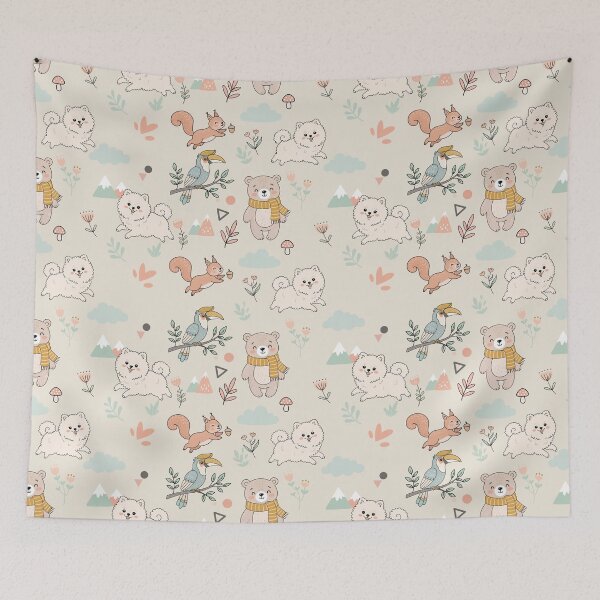 Item preview, Cute Pastel Cute Animal Seamless Pattern designed and sold by prapapon.