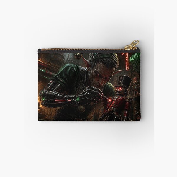 Item preview, Cyberpunk Elf Toymaker Dystopian Holiday Workshop Art designed and sold by LazyDayzCo.