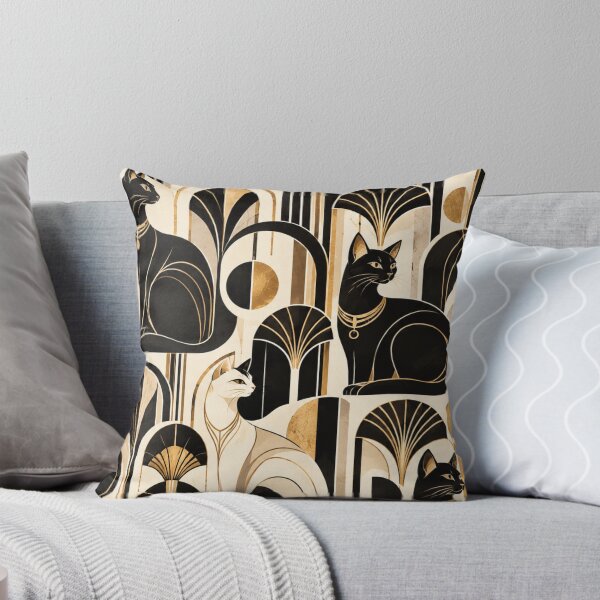 Item preview, Abstract Scandinavian Cat Silhouettes Floral Cat Design designed and sold by Aramdesing.