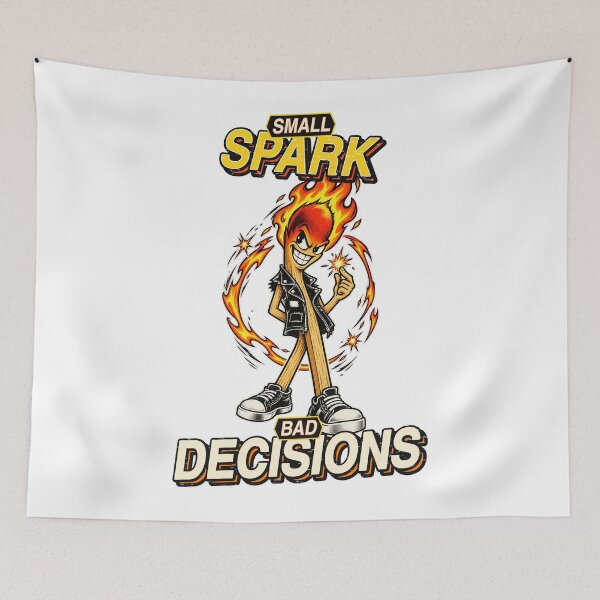 Item preview, Small Spark Bad Decisions Punk Matchstick Graphic designed and sold by RAX Mirth Studio.