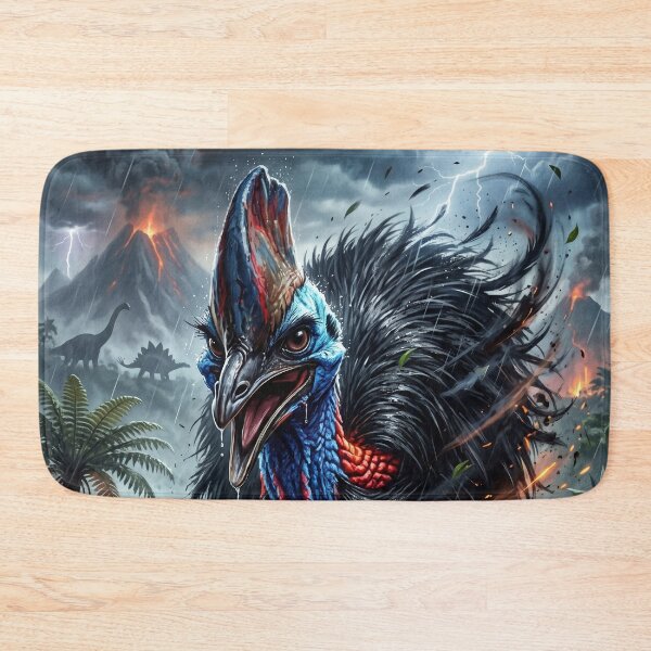 Item preview, Epic Cassowary in Volcanic Jungle Scene designed and sold by Lucid Dream Pixel.