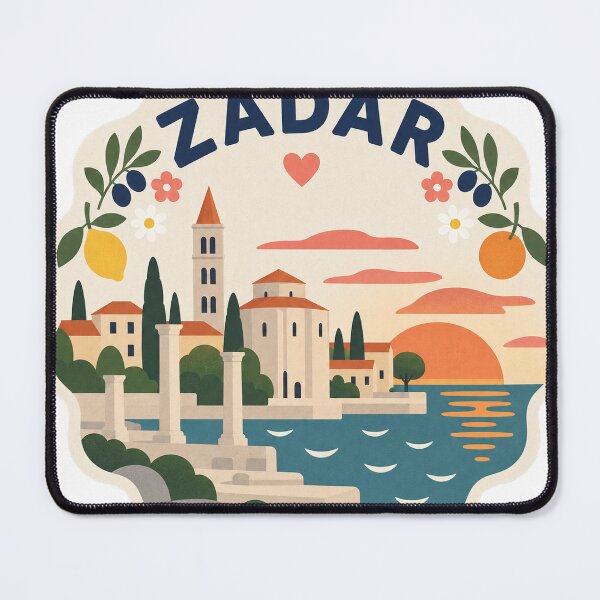 Item preview, Zadar Croatia Travel Souvenir Modern Folk Art designed and sold by VisualArtsOasis.