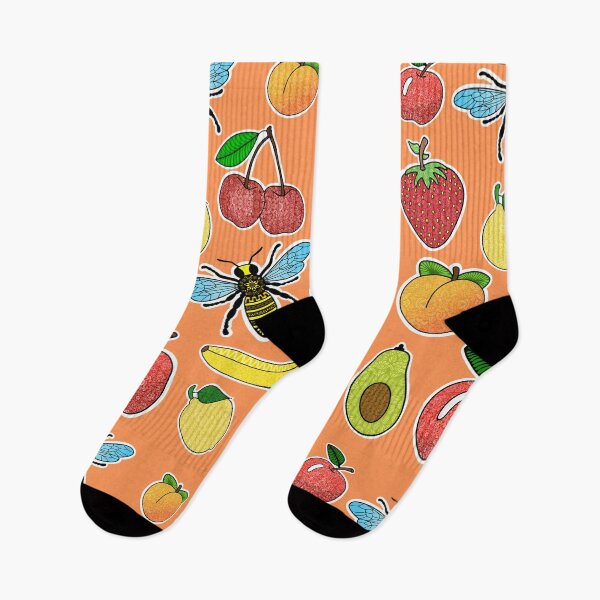 Item preview, May Garden – Zentangle Fruits & Honeybee Pattern designed and sold by FioreDiCiliegio.