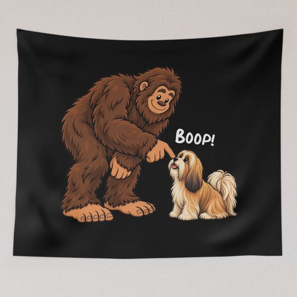 Item preview, Bigfoot and Lhasa Apso Boop Fun Design Sasquatch designed and sold by rafaeltto.