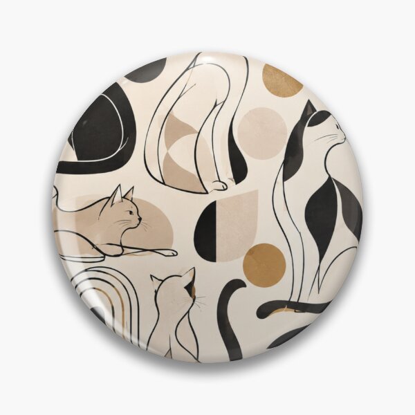 Item preview, Abstract Scandinavian Cat Silhouettes Floral Cat Design designed and sold by Aramdesing.
