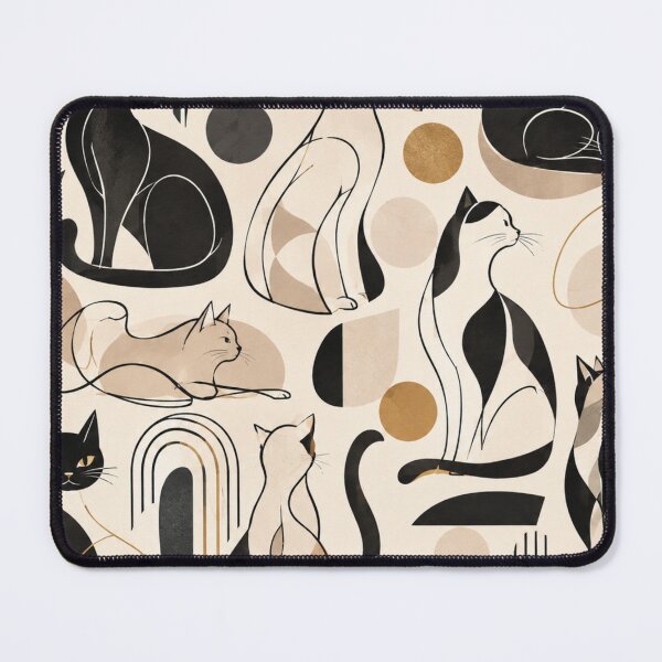 Item preview, Abstract Scandinavian Cat Silhouettes Floral Cat Design designed and sold by Aramdesing.