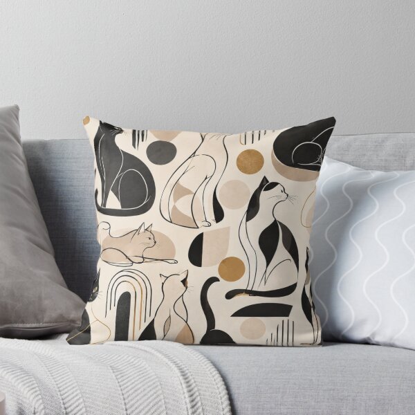 Item preview, Abstract Scandinavian Cat Silhouettes Floral Cat Design designed and sold by Aramdesing.