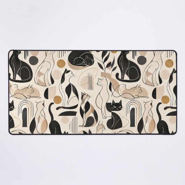 Item preview, Abstract Scandinavian Cat Silhouettes Floral Cat Design designed and sold by Aramdesing.