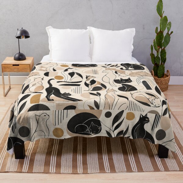 Item preview, Abstract Scandinavian Cat Silhouettes Floral Cat Design designed and sold by Aramdesing.
