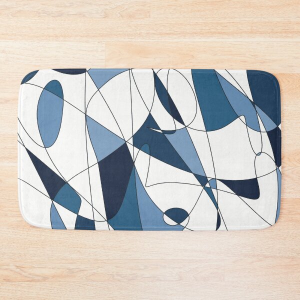 Item preview, Vibrant Blue Abstract Scribble Line Art No. 52 designed and sold by iampaulmorris.