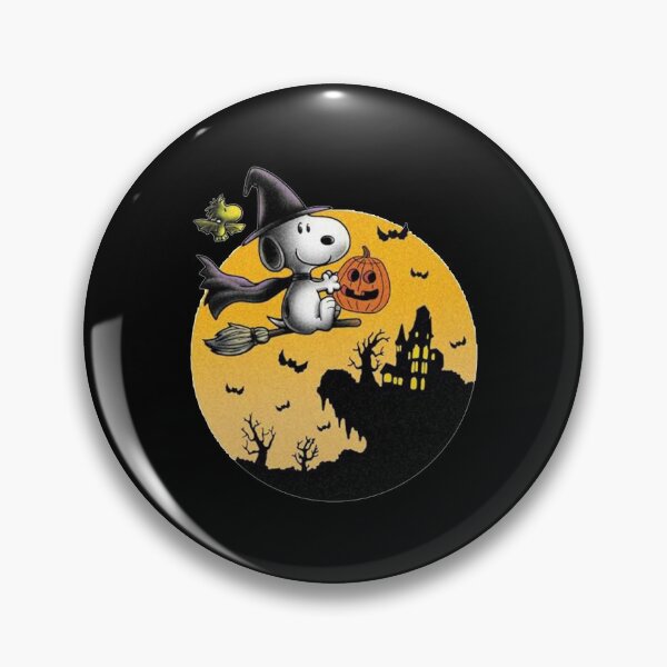 Item preview, Snoopy Witch Flying Broomstick Woodstock Bat Full Moon Halloween designed and sold by Dravienart.