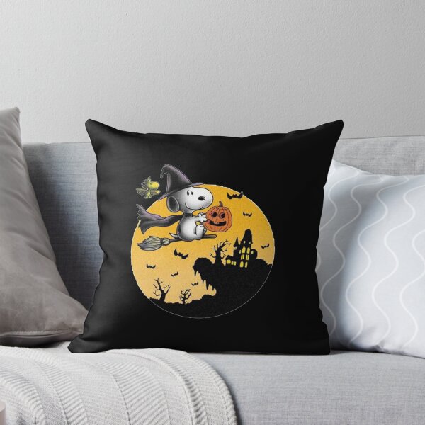 Item preview, Snoopy Witch Flying Broomstick Woodstock Bat Full Moon Halloween designed and sold by Dravienart.